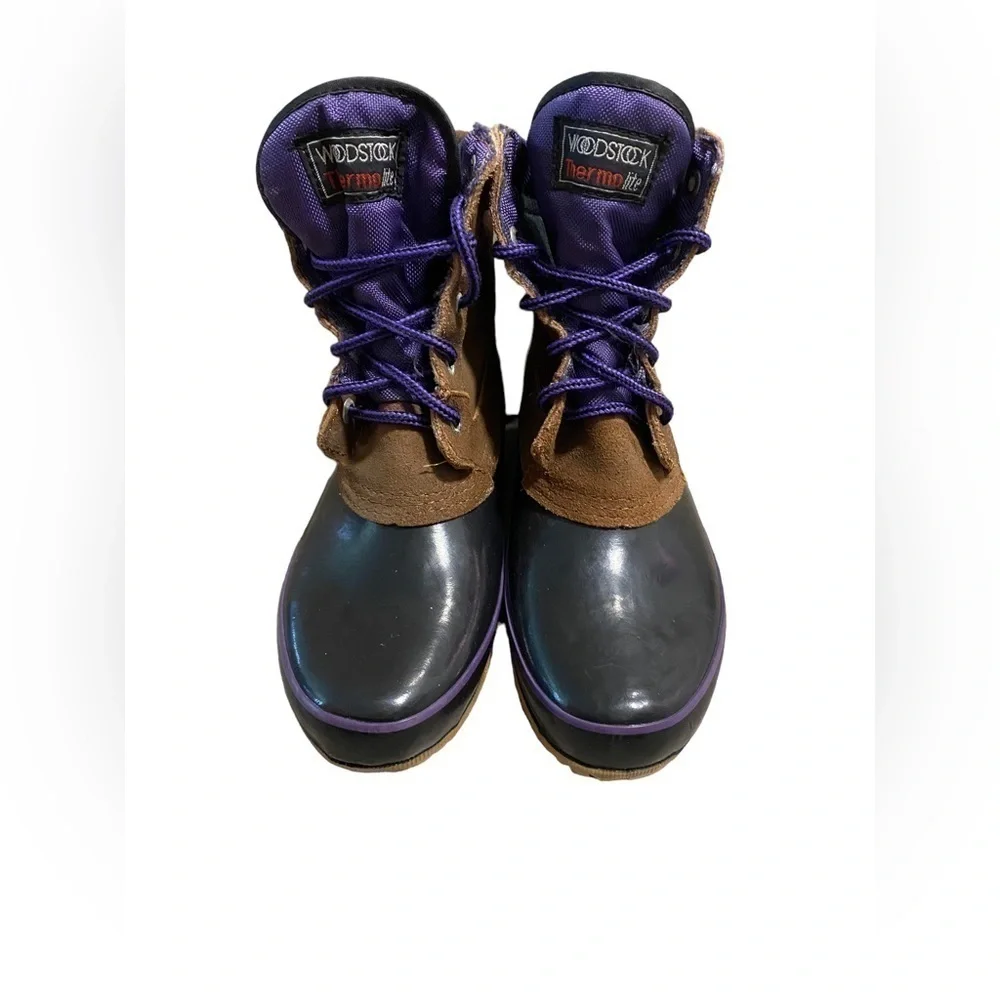 Woodstock Vintage Purple Blue Duck Boots Womens Size 7 M Thermolite 91885-5